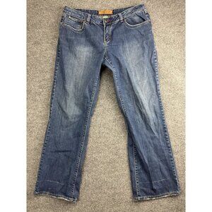 Ryan Michael Jeans Womens 14 Blue Mid Rise Straight Stretch 34x34 Medium Wash